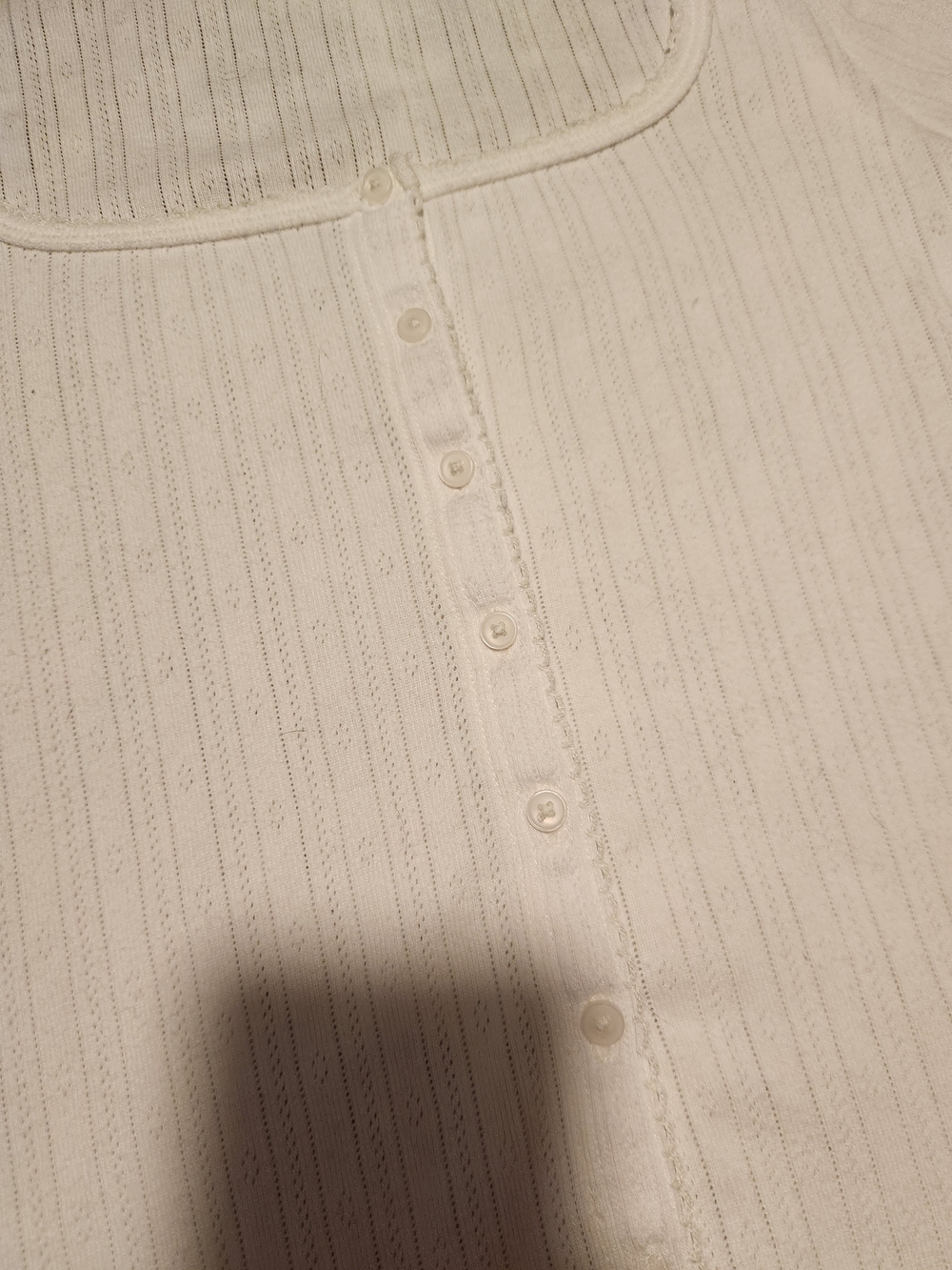 Hollister white button up short sleeve square neck top - Picture 6 of 10